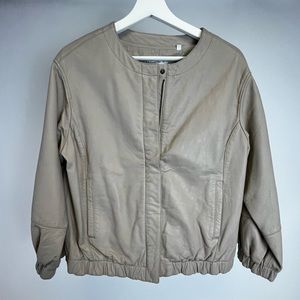 Vince Collarless Minimal Leather Jacket